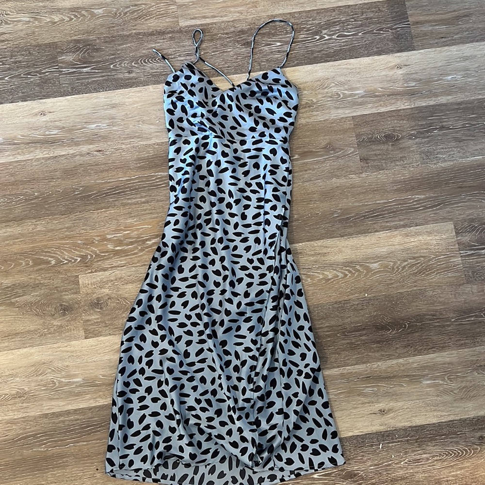 Hello Molly Blue and black dot slip dress. Adjustable straps. Size US 6 AUS 10